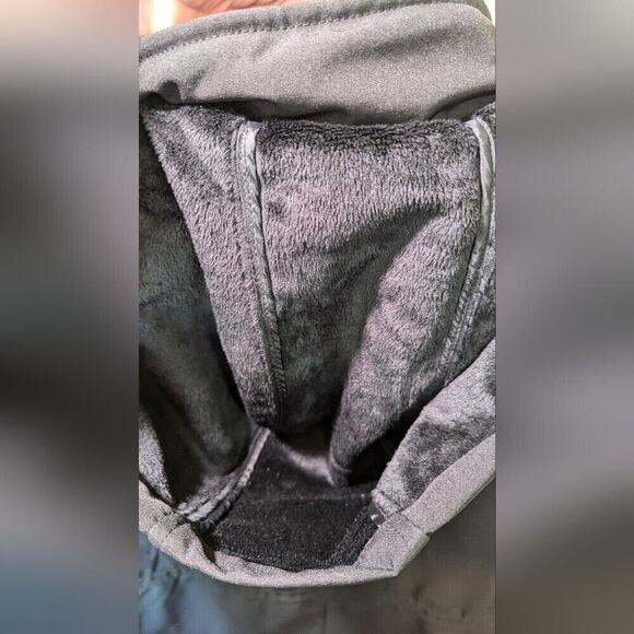 Nine West Women’s Soft Shell Removable Hood Zip Up Trench Coat Black Size L - Picture 13 of 14